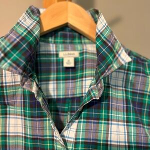 L.L.Bean Summer Plaid Poplin Shirt
